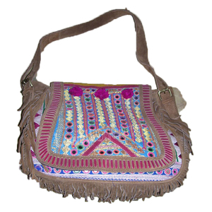 Sac ethnique grande capacité pour femmes embellissements de miroir fil coloré fermeture éclair de travail pour événements culturels tenues traditionnelles - Product Image 1