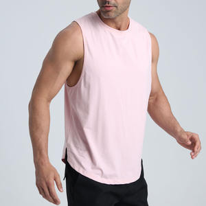<b>Men's</b> Cotton Spandex Crew Neck <b>Vest</b> Breathable Gym Top Tanks <b>Slim</b> Fitness Sleeveless <b>Vest</b> <b>for</b> Sport - Product Image 4