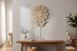 Ensemble de décoration murale en rotin superposé, art mural en osier fait à la main pour le salon, style d'intérieur et décoration bohème - Product Image 3