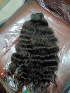 Extensiones de cabello virgen indio Remy dibujado doble Estilos de onda profunda con paquete de trama de máquina de onda de cuerpo recto rizado recto - Product Image 4