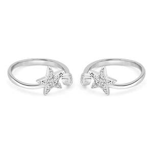 NOVAMART Fine Gold-Plated Shooting Star Silver <b>Toe</b> <b>Rings</b> for Wedding Engagement & Gifts Wholesale Export - Product Image 5