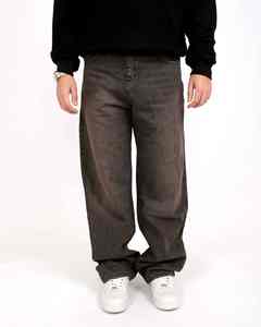 กางเกงยีนส์ทรงสเก็ตเตอร์ ขากว้าง ทรงหลวม ใส่สบาย ยืดหยุ่น ผลิตจากผ้าฝ้ายผสม ทันสมัย สีดำเข้ม - Product Image 1