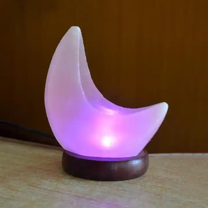 Lámpara de sal de cristal rosa con forma de luna tallada 20245, sal rosa del Himalaya Natural, estilo de amor, mayorista paquistaní, sal Natural tallada - Product Image 3