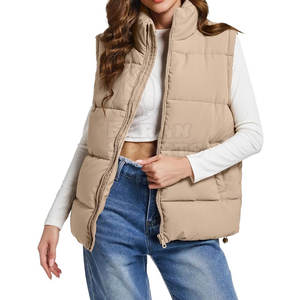 Latest Style <b>Women's</b> Gym Vest <b>Waistcoat</b> Hot Selling Cotton Polyester Fitness Outwear with Stand Collar Casual Zipper Closure - Product Image 3