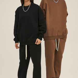 Heavyweight 100% Cotton Oversized Crewneck Sweatshirt for <b>Men</b> Winter Solid Pattern <b>Lined</b> Custom Logo Digital Printing <b>Hoodie</b> - Product Image 3