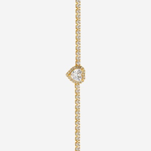 Bracelet à breloques en forme de cœur plaqué rhodium - Argent 92,5 - Product Image 4