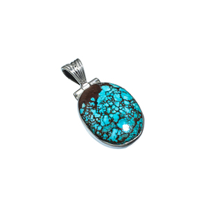 925 colgante fino de plata esterlina sólida y abalorio de piedras preciosas turquesas naturales con ajuste de bisel único OEM ODM joyería al por mayor - Product Image 3