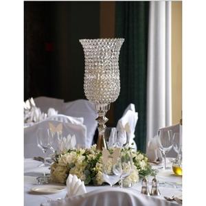 Soporte de vela de Metal alto de cristal brillante, decoración de mesa de boda de lujo para centro de mesa y recepción Hurricanes - Product Image 3