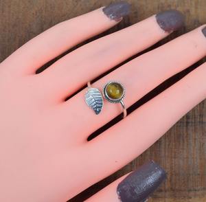 <b>Tiger</b> <b>Eye</b> Gemstone Ring <b>Jewelry</b> For Women Silver Boho Style <b>Jewelry</b> 925 Sterling Silver Trending Handmade Ring Gift For Her - Product Image 2