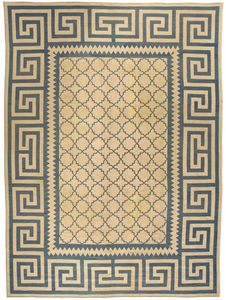Tapis Dhurrie moderne en polyester fabriqué à la machine avec un motif géométrique à armure plate et un dos en jute antidérapant, technique traditionnelle - Product Image 2