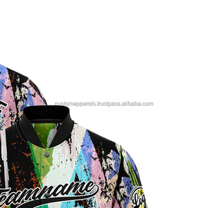 Chaqueta universitaria de lana 100% personalizada para hombre, cuello levantado, estilo icónico, logotipo bordado en la parte delantera, modelo transpirable a prueba de viento, 2017 - Product Image 4