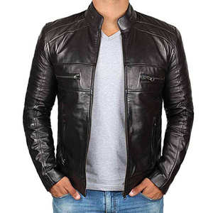 Veste en cuir noir homme - Product Image 2
