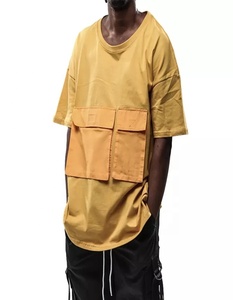 Camiseta en blanco con bolsillo de tendencia al por mayor, camiseta personalizada, Camiseta de algodón pesado, camiseta lisa con diseño - Product Image 2