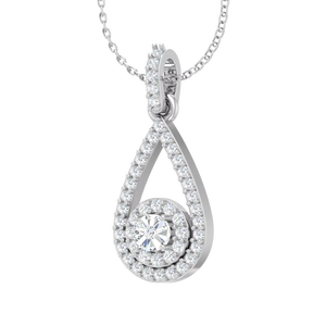 Pendentif en forme de larme en or 14 carats et diamants naturels pour femmes - Product Image 1