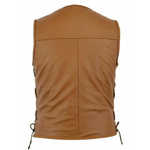 เสื้อกั๊กหนังสำหรับนักขี่มอเตอร์ไซค์ฤดูหนาวของผู้ชายดีไซน์โดดเด่นเสื้อลำลองเสื้อขนสัตว์แฟชั่นใหม่ระบายอากาศได้ดี - Product Image 6