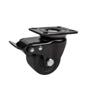 Mini rueda giratoria de freno de nailon negro pequeño de 3 pulgadas con rodamiento de bolas Categoría de producto Ruedas giratorias - Product Image 2