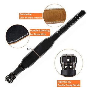 Cinturón de Levantamiento de Pesas Profesional, Acolchado, de Cuero Genuino, Soporte Lumbar para Entrenamiento en Gimnasio, Transpirable - Product Image 3