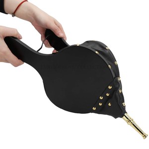 Fuelle de fuego de trabajo de cuero de madera antiguo superventas Agarre de madera duradero Presión de flujo de aire de larga duración Linternas de camping fáciles - Product Image 6