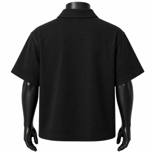 Camisa Oversize Personalizada para Hombre con Cremallera, Manga Corta, Corte Holgado, Estilo Urbano, Bolsillo con Diseño Gráfico, Venta al por Mayor OEM - Product Image 2