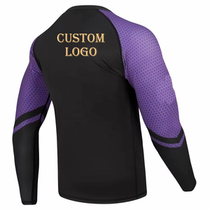 Logo personnalisé de haute qualité Rashguard respirant Jujitsu vêtements d'entraînement chemise compressée avec manches complètes quantité minimale de commande bas utilisation courte MMA - Product Image 3