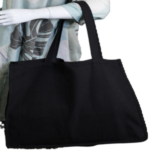 Bolso de mano grande de algodón orgánico 100% personalizado para mujer, bolso de playa reutilizable ecológico para compras, lona resistente, precio barato - Product Image 3