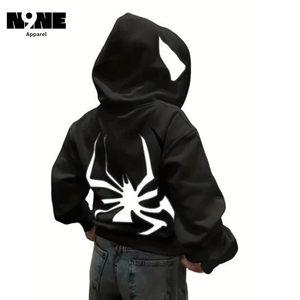 Casual Eco-Friendly Knitted Hoodies with Breathable <b>Drop</b> Shoulder Figures Winter Streetwear with Front Logo Hooded Collar - Product Image 2