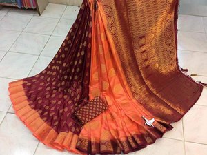 ส่าหรีผ้าไหมบริสุทธิ์ที่มีการทอผ้า Paithani Pallu ที่อุดมไปด้วย3D ดีไซน์แบบดั้งเดิมที่สวยงามทั้งหมด - Product Image 4