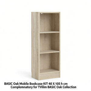 ชุดตู้หนังสือเคลื่อนที่แบบพื้นฐาน รุ่นโอ๊ค 40 x 105 ซม. เสริมสำหรับทีวีลัม คอลเลคชั่นโอ๊คแบบพื้นฐาน - Product Image 2
