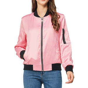 Ropa de Primavera de alta calidad para mujer, chaqueta universitaria de satén transpirable de talla grande, chaquetas de béisbol con estampado de bombardero con letras para mujer - Product Image 2