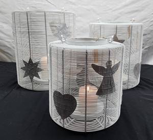 Lanternes de Noël en métal faites à la main, flocon de neige de cerf, différentes couleurs enduites de poudre, bougie de décoration intérieure personnalisable - Product Image 2