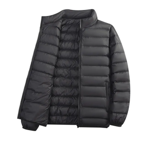 Vente en gros Logo personnalisé Manteaux en duvet à capuche surdimensionnés légers et résistants à l'eau Vestes en duvet pour hommes - Product Image 2