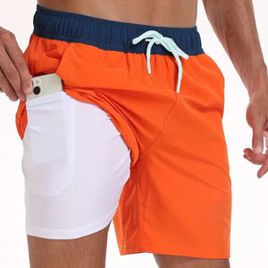 Short d'entraînement multicolore 2 en 1 pour homme avec doublure intérieure de compression et poche pour téléphone pour la gym et la course à pied - Product Image 2