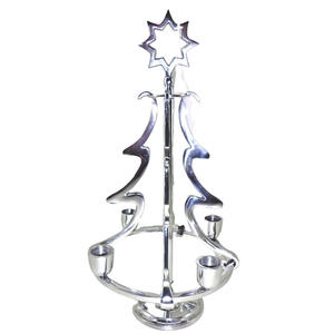 แท่นวางเทียน5-แขนทำมือพร้อมเหล็กเคลือบผิวสีขาวสำหรับตกแต่งบ้านและบนโต๊ะคริสต์มาส - Product Image 5