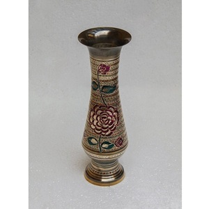 Vintage Textured Metal Vase Brass Flower Vase Farmhouse Decor Perfect Gift For Anniversary Wedding Birthday <b>Wife</b> Mother - Product Image 1