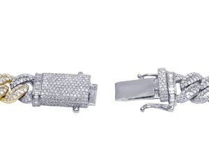 Cadena de eslabones cubanos de Miami de dos tonos hecha a mano en plata esterlina S925 Moissanite Diamond Iced Out Hip Hop Collar para hombres - Product Image 6