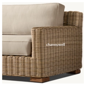 โครงอลูมิเนียมน้ำหนักเบา + โซฟาหวาย PE 2025ล้างทำความสะอาดได้สำหรับสวนหลังบ้านของครอบครัวหรืออพาร์ทเมนต์/ สวน - Product Image 5