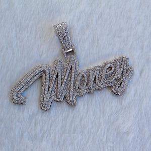 Colgante de Letra Personalizado de Plata de Ley con Incrustaciones de Moissanita VVS1, Baño de Oro de 14K, Certificado IGI, Regalo de Cumpleaños para Mujer, Pasa la Prueba de Autenticidad - Product Image 1