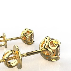 Avarta Joyería 18K Oro 75 Centavos cada Cojín Moissanite Solitaire Studs - Product Image 1