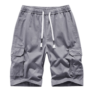 2024 pantalones cortos Cargo de algodón de gran tamaño para hombre, pantalones deportivos informales de tela ligera con seis bolsillos con decoración estampada, venta al por mayor - Product Image 2