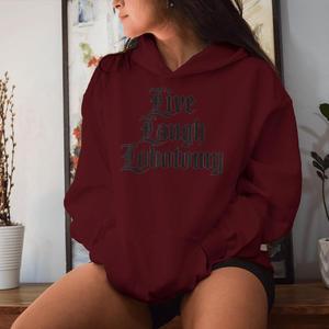 Gran oferta Maroon Drop Shoulder Graphic Zipper Up Sudadera con capucha de gran tamaño para mujer Sudaderas con capucha en blanco antiarrugas y transpirables para mujer - Product Image 6