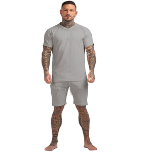 Plusieurs couleurs vêtements pour hommes, logo personnalisé, t-shirt à capuche vierge uni avec short, survêtement deux pièces - Product Image 3