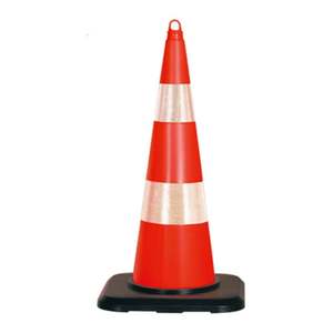 PVC Reflective <b>Roadway</b> <b>Safety</b> Cone 90 cm Double Reflective Barrier with Weight - Product Image 1