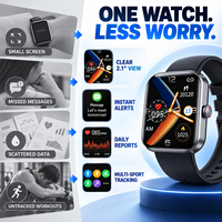 Montre connectée, tracker d'activité, écran tactile IPS 2,1 pouces, fréquence cardiaque, suivi du sommeil, suivi des pas, sans fil, avec plus de 50 modes sportifs pour iOS