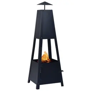 Black Coated Fire Dark Pits Stand Top Quality High Garden <b>Accessories</b> Iron Fire Pit Elegant for Home Hotel <b>Fireplaces</b> in Low Moq - Product Image 3