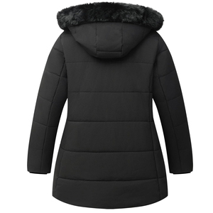Manteau d'hiver pour femme imperméable à manches longues, nouveau design, épais, matelassé, alternative au duvet, veste chaude, parka, veste à capuche en fourrure - Product Image 4