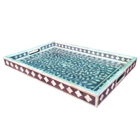 Plateau de service écologique en acrylique avec incrustation de résine, plateau de service élégant et moderne pour les fêtes, les dîners et les gâteaux.