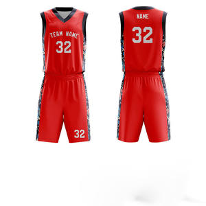 Dernier design, impression lumineuse personnalisée, antibactérien, 100% polyester, uniformes de basket-ball unisexes toutes saisons, en grande taille - Product Image 1