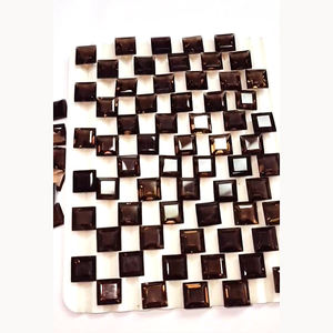 สร้อยคอบุษราคัมสีควันธรรมชาติ570ชิ้นเครื่องประดับคริสตัลสีน้ำตาล10x10มม. 1085cts เหลี่ยมหลวมทำจากควอตซ์ - Product Image 1