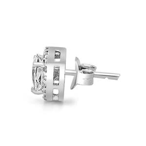 NOVAMART Fine Zarkan Trendy <b>Silver</b> <b>Stud</b> <b>Earrings</b> Water Drop Ball Pattern Religious Cute Style Rhodium Brass Zircon Pearl for Wed - Product Image 3