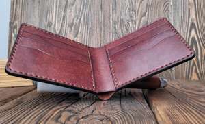 กระเป๋าสตางค์พับได้แบบพับสองทบทำจากหนังแท้คุณภาพสูงกระเป๋าสตางค์แบบบางสำหรับผู้ชายช่องใส่บัตรเครดิตปรับแต่งได้ BFW-0013 - Product Image 4